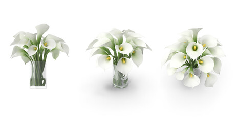 lily bouquet on transparent background