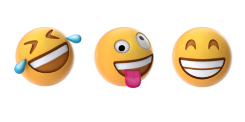 set of emoji on transparent background