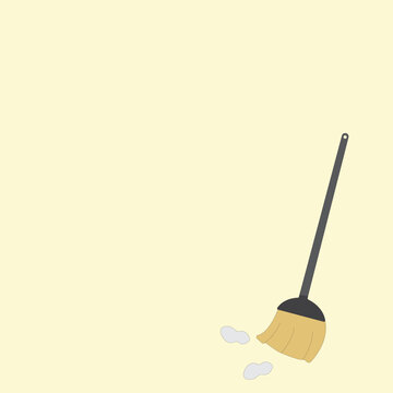 recommend clip art: Broom cleaning vector illustration.  Sweeper for cleaning floors