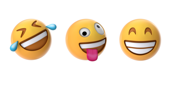 set of emoji on transparent background