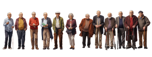 seniors seperated standing up row