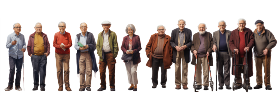 seniors seperated standing up row