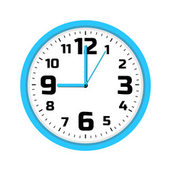 vector wall clock, 9 o'clock
