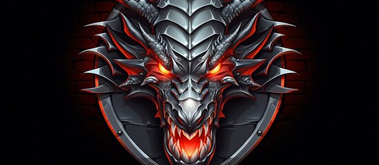 Dragon head illustration, Dragon Gaming Logo. Mascot of Dragon Head E-Sport Logo Design Vector Mascot template