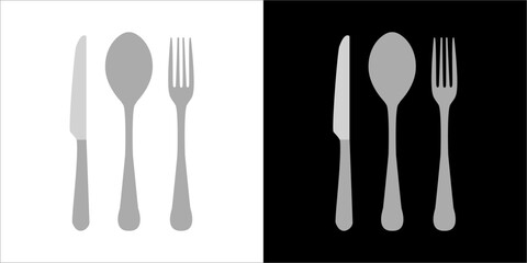 fork spoon and knife - obrazy, fototapety, plakaty