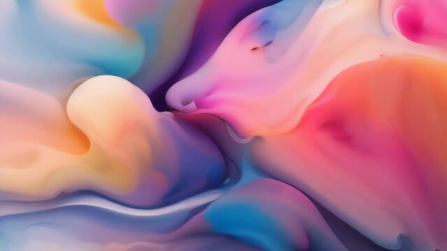 Abstract Cosmic Rainbow Colored Lquid Paint Motion Graphics Background Animation.