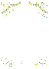 かわいいガーランドと紙吹雪のイラストフレーム