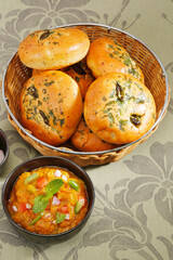 Pav Bhaji or Mumbai Style Bhaji Pav - Indian Spicy Food