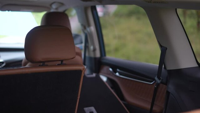 modern car interior, leather interior, SUV