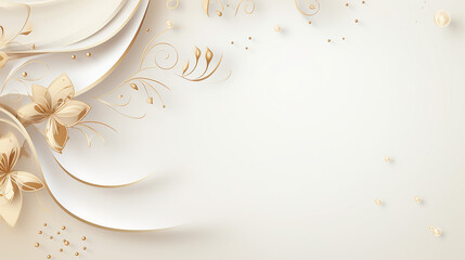 elegant cream shade background with line golden element abd flower