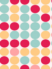 Colorful polka dots background. The polka dots are arranged in a way that creates a sense of movement and playfulness