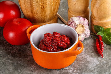 Natural organic red tomato paste