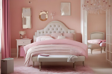 Creative Pastel Color Elegant Bedroom Interior Design, Peculiar