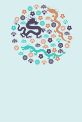 辰　年賀状　干支　背景