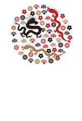 辰　年賀状　干支　背景