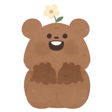 recommend clip art: cute baby groundhog peeking with flower watercolor cartoon illustration clipart Happy Groundhog Day on February 2