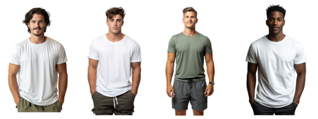 Full body shot of a US male model wearing a comfortable tshirt