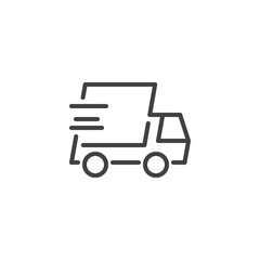 Fast shipping service line icon