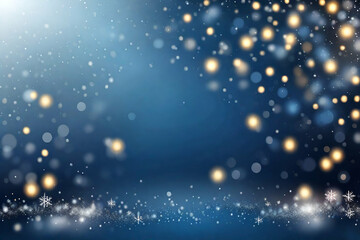 elegant blurred background with stars, snowflakes and bokeh effect