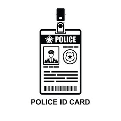 Police id card icon isolated on background vector illustration.