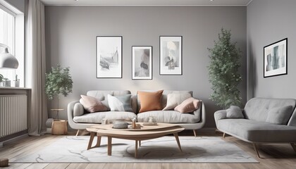 Modern Minimalist Scandinavian Interior Design Decoration Inspiration in Gray Color
