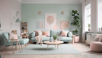 Modern Minimalist Scandinavian Interior Design Decoration Inspiration in Green Color