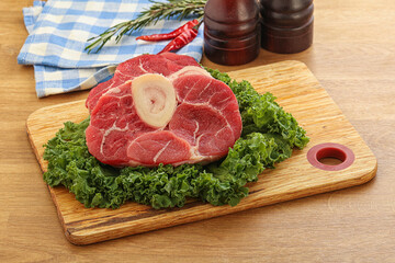 Raw ossobuco beef meat for cooking