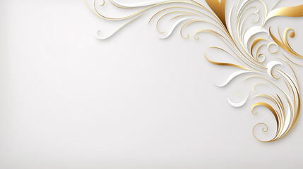 luxury realistic concept background with golden line on white background.