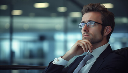 Businessman thinking about career 