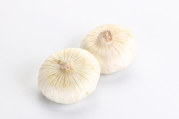 Raw white onion heap isolated