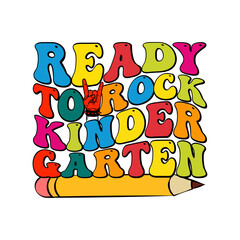 Retro 100 Days Of School T-shirt Design Ready To Rock Kindergarten 