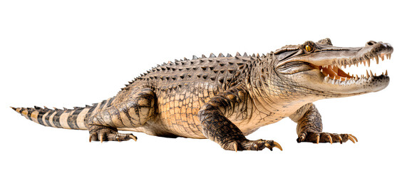 Fierce crocodile on transparent background PNG