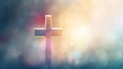 Cross with Foggy Background and Vivid Colors