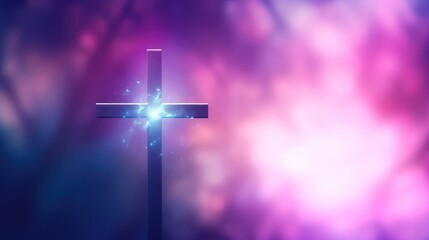 Cross with Foggy Background and Vivid Colors