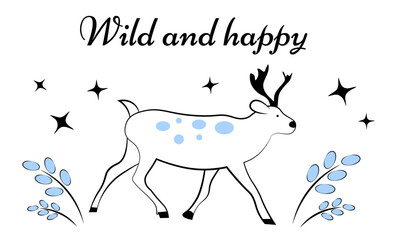 Deer on a white background