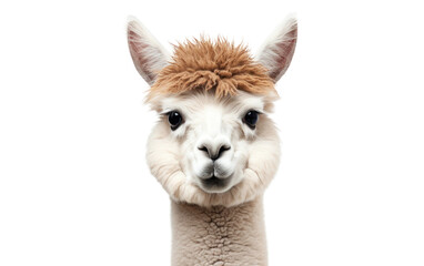 Charming Looking Gorgeous Alpaca Isolated on Transparent Background PNG.