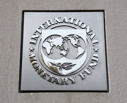 Еmblem of International Monetary Fund, Washington, DC, USA