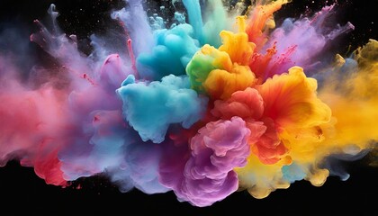 Cloud of colorful smoke - obrazy, fototapety, plakaty