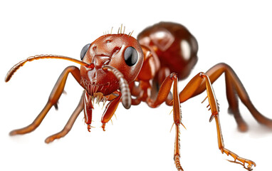 Stunning Long Legs Brown Fire Ant Isolated on Transparent Background PNG.