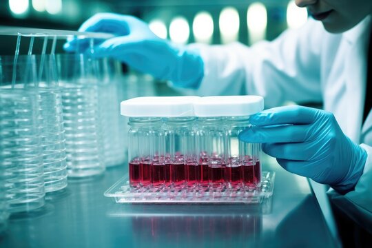Close-up of a female researcher carrying out scientific research in a lab.

 Generative AI
