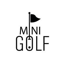 mini golf icon on white background	