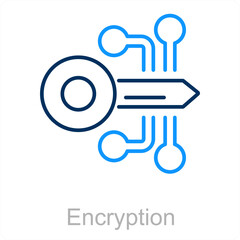 Encryption and data icon concept