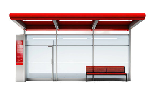 Good Looking Bus Stop Signage Isolated on Transparent Background PNG.