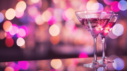 Martini Glass with Bokeh Effect