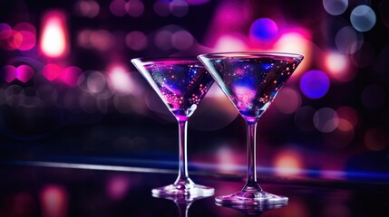 Martini Glass with Bokeh Effect
