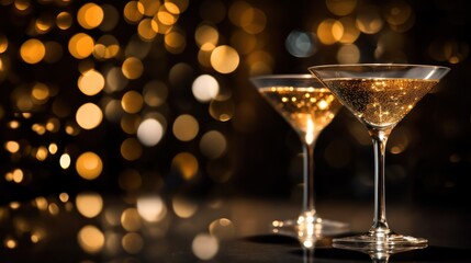 Martini Glass with Bokeh Effect
