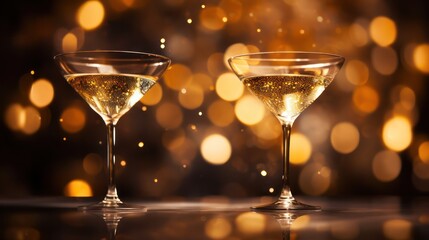 Martini Glass with Bokeh Effect