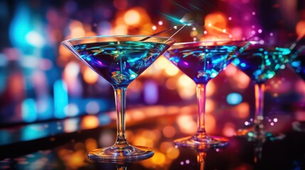 Martini Glass With Bokeh Effect
