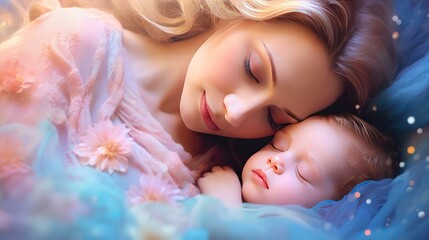 Motherly Love and Embracing her baby