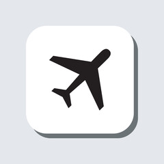Airplane icon vector. Airplane sign symbol in trendy flat style. Airplane vector icon illustration in square isolated on gray background